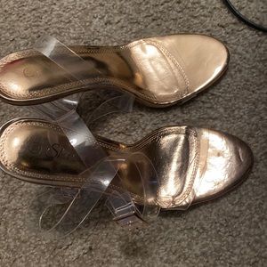 Clear and gold Nude heels